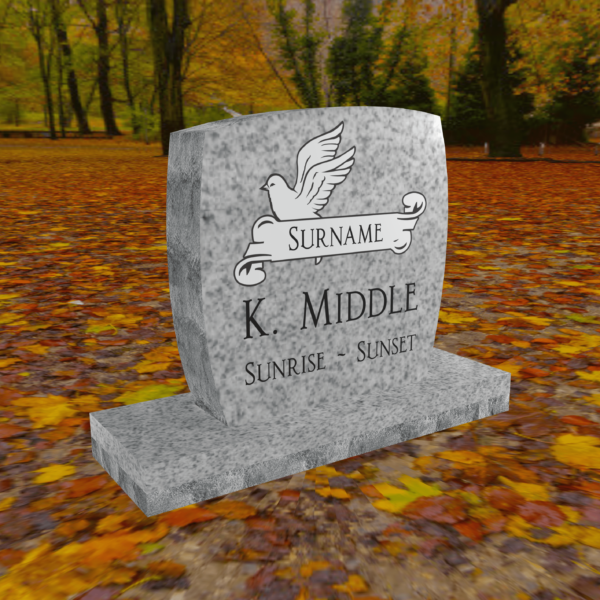 Upright Slope Granite Headstone 24" x 24"
