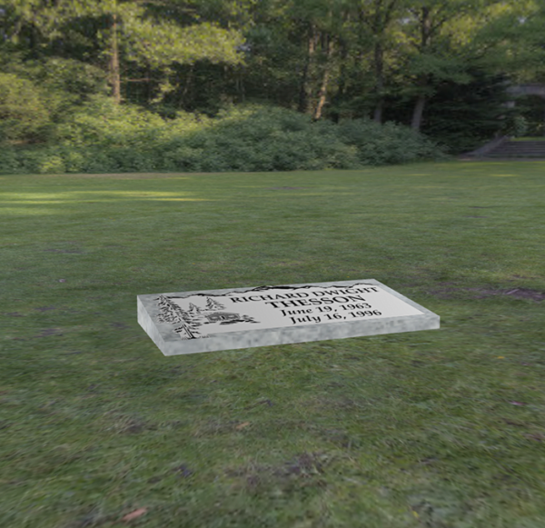 Small Beveled Granite Headstone (24" x 12")