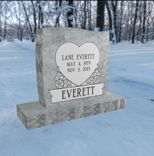 Upright Wave Headstone - 24" x 24"