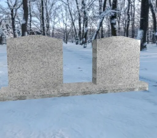 Double Upright Serp Headstones